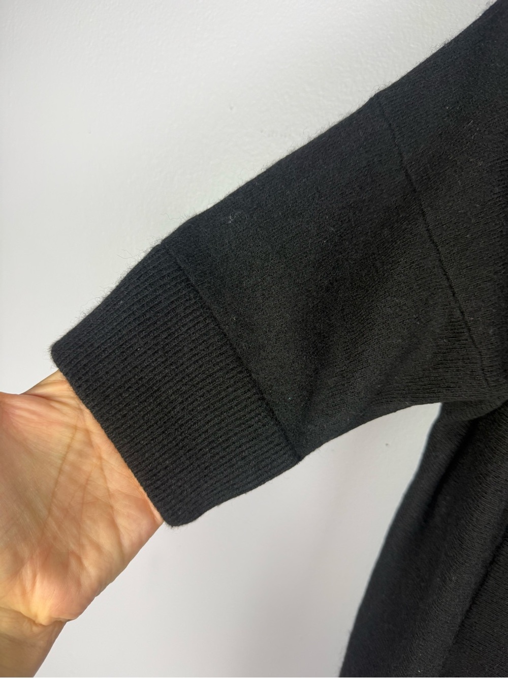Banana Republic Wool Cashmere Blend Open Front Short Sleeve Cardigan Black M - Picture 5 of 9